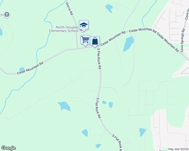map of restaurants, bars, coffee shops, grocery stores, and more near 1855 South Flat Rock Road in Douglasville