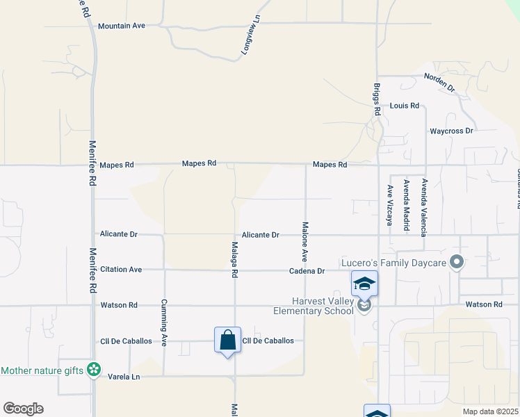 map of restaurants, bars, coffee shops, grocery stores, and more near 29607 Patelli Way in Menifee