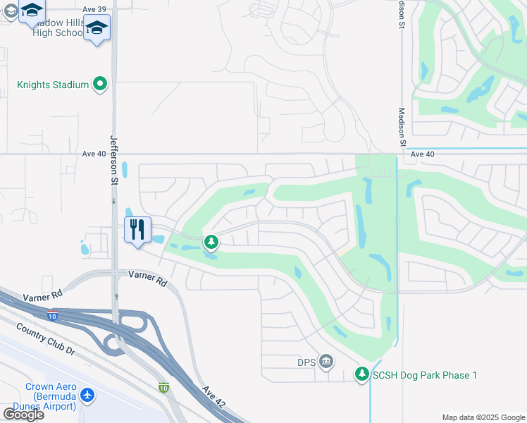 map of restaurants, bars, coffee shops, grocery stores, and more near 80482 Avenida Santa Alicia in Indio