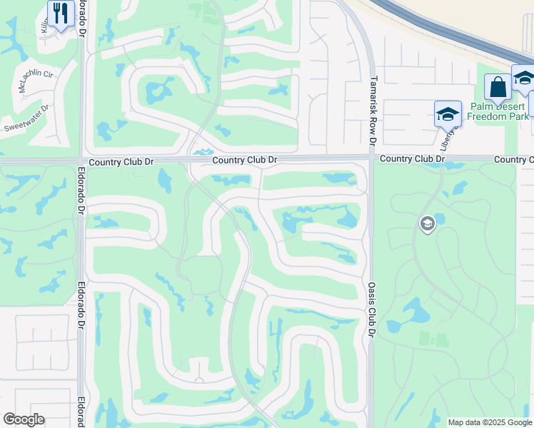 map of restaurants, bars, coffee shops, grocery stores, and more near 200 Desert Holly Drive in Palm Desert