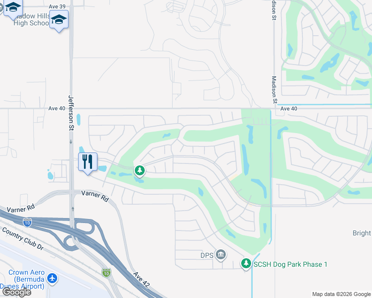 map of restaurants, bars, coffee shops, grocery stores, and more near 40378 Corte San Carlos in Indio