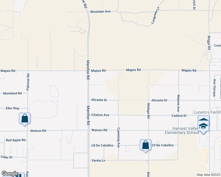 map of restaurants, bars, coffee shops, grocery stores, and more near 29163 Patelli Way in Menifee