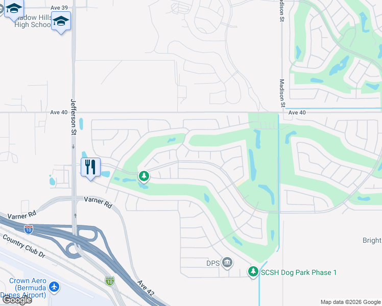 map of restaurants, bars, coffee shops, grocery stores, and more near 40378 Corte San Carlos in Indio
