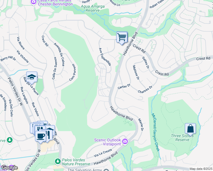 map of restaurants, bars, coffee shops, grocery stores, and more near 30242 Avenida Selecta in Rancho Palos Verdes