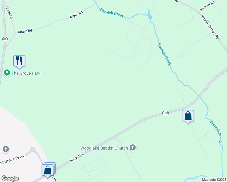 map of restaurants, bars, coffee shops, grocery stores, and more near 3905 Georgia 138 in Covington