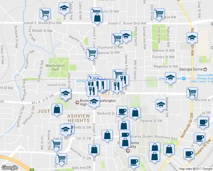 map of restaurants, bars, coffee shops, grocery stores, and more near 755 Liberty Commons Drive in Atlanta
