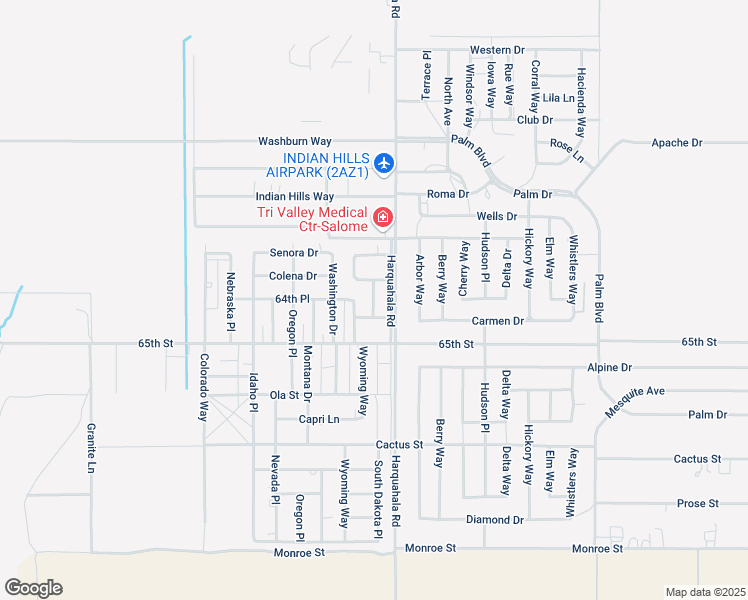 map of restaurants, bars, coffee shops, grocery stores, and more near 39916 South Dakota Way in Salome
