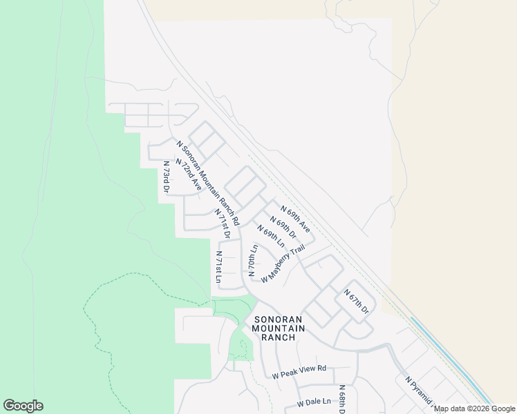 map of restaurants, bars, coffee shops, grocery stores, and more near 7082 West Lone Tree Trail in Peoria