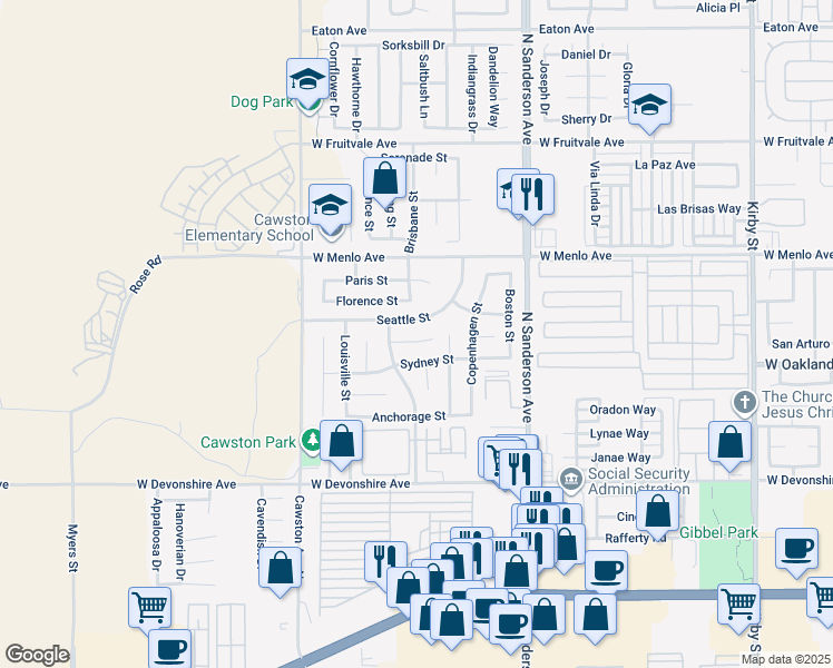 map of restaurants, bars, coffee shops, grocery stores, and more near 3664 Oslo Court in Hemet