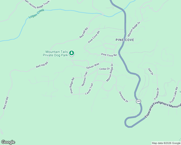 map of restaurants, bars, coffee shops, grocery stores, and more near 52680 Pine Ridge Road in Idyllwild-Pine Cove