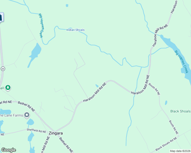 map of restaurants, bars, coffee shops, grocery stores, and more near 4144 Haralson Mill Road Northeast in Conyers