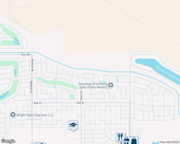 map of restaurants, bars, coffee shops, grocery stores, and more near 82590 Cray Mill Drive in Indio