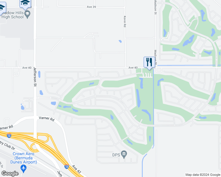 map of restaurants, bars, coffee shops, grocery stores, and more near 80632 Avenida San Ignacio in Indio