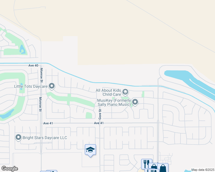 map of restaurants, bars, coffee shops, grocery stores, and more near 82566 Cray Mill Drive in Indio