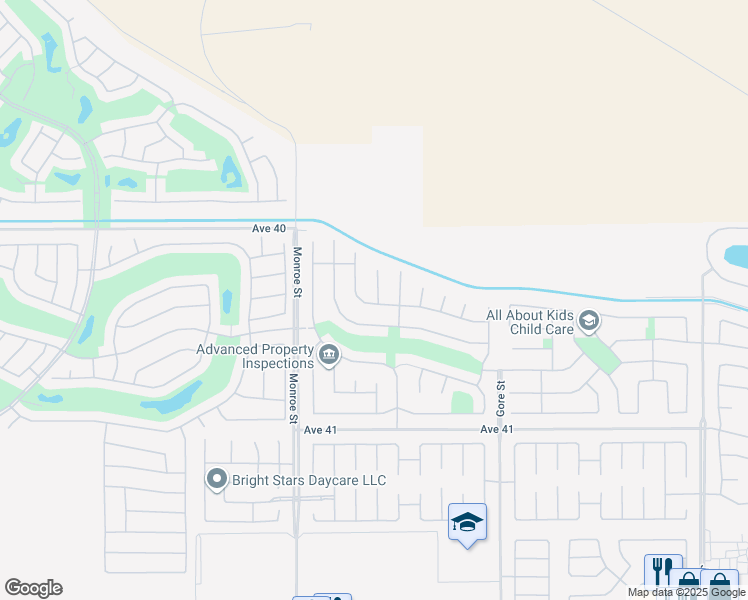 map of restaurants, bars, coffee shops, grocery stores, and more near 82192 Sardinia Road in Indio
