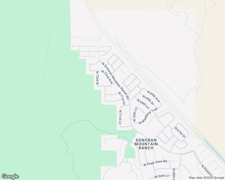 map of restaurants, bars, coffee shops, grocery stores, and more near 29966 North 72nd Drive in Peoria