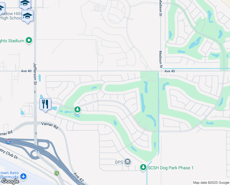 map of restaurants, bars, coffee shops, grocery stores, and more near 80646 Avenida San Ignacio in Indio