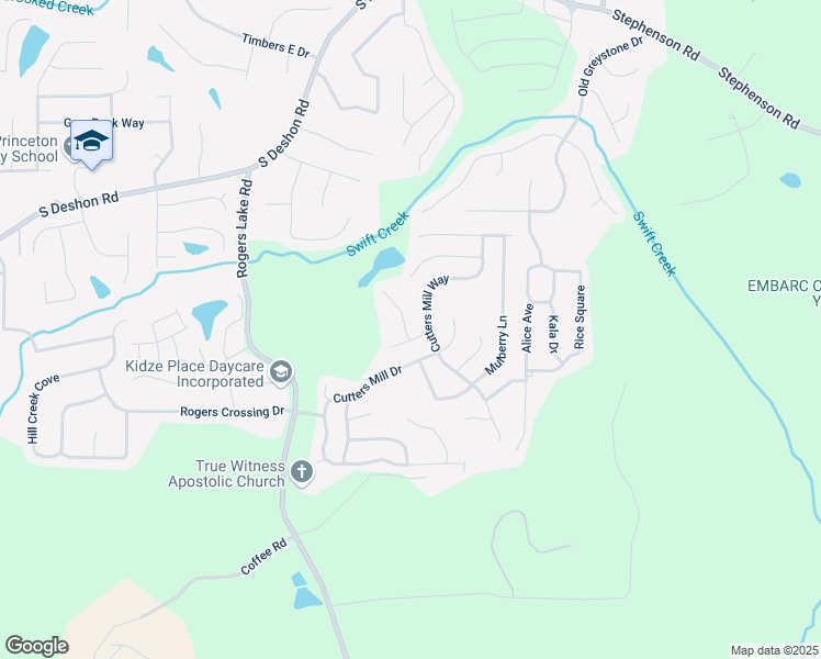 map of restaurants, bars, coffee shops, grocery stores, and more near 1286 Live Oak Terrace in Lithonia