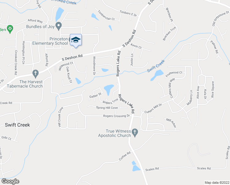 map of restaurants, bars, coffee shops, grocery stores, and more near 1519 Rogers Preserve Road in Lithonia