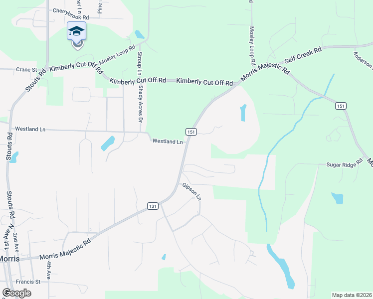 map of restaurants, bars, coffee shops, grocery stores, and more near 1085 County Road 131 in Morris