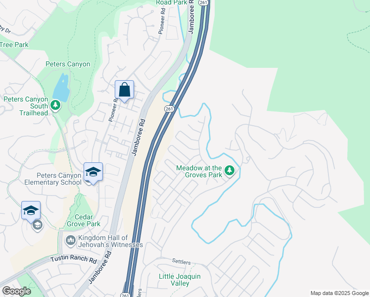 map of restaurants, bars, coffee shops, grocery stores, and more near 60 Steeplechase in Irvine