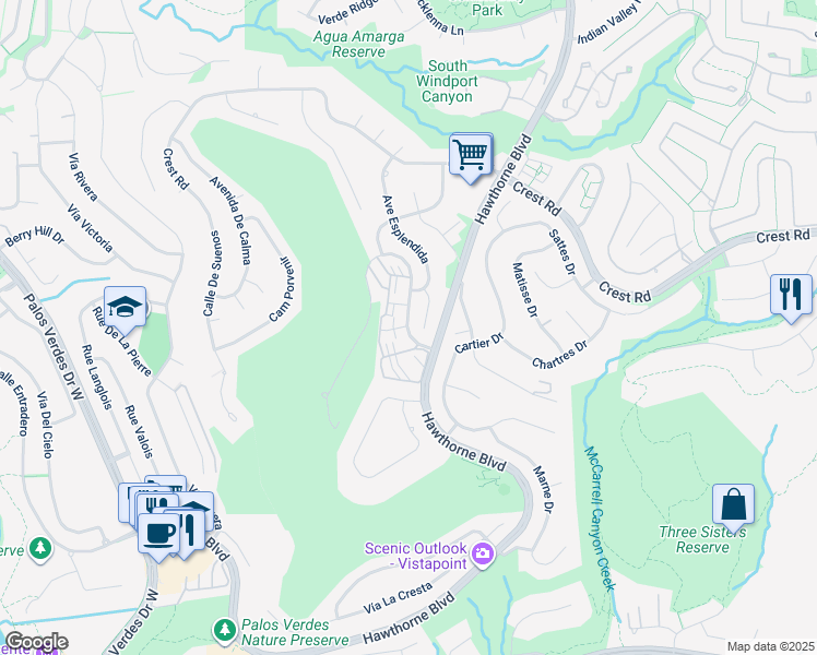 map of restaurants, bars, coffee shops, grocery stores, and more near 30242 Avenida Selecta in Rancho Palos Verdes