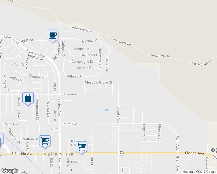 map of restaurants, bars, coffee shops, grocery stores, and more near 25134 Hazelwood Circle in Hemet
