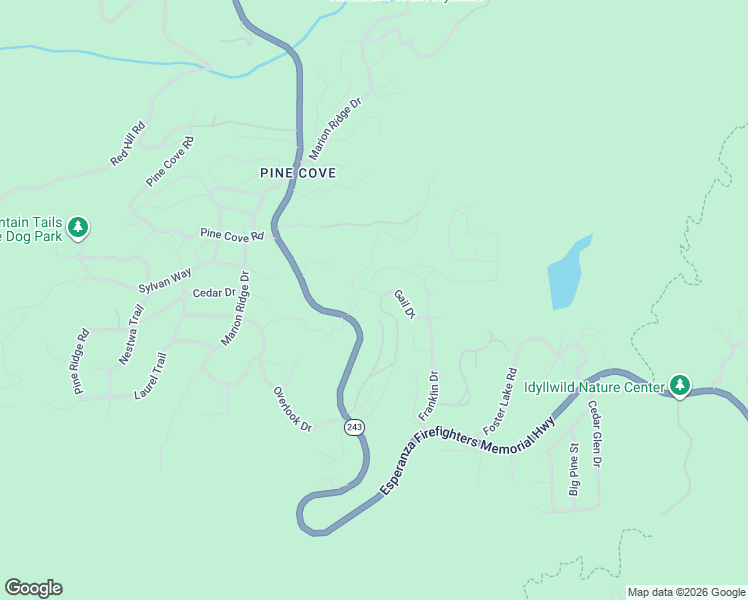 map of restaurants, bars, coffee shops, grocery stores, and more near 24616 Ponderosa Drive in Idyllwild-Pine Cove