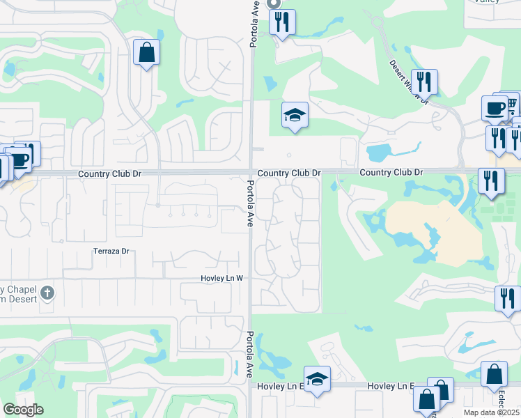 map of restaurants, bars, coffee shops, grocery stores, and more near 32 Acapulco Drive in Palm Desert