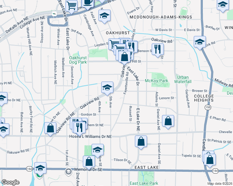 map of restaurants, bars, coffee shops, grocery stores, and more near 328 Spring Street in Decatur