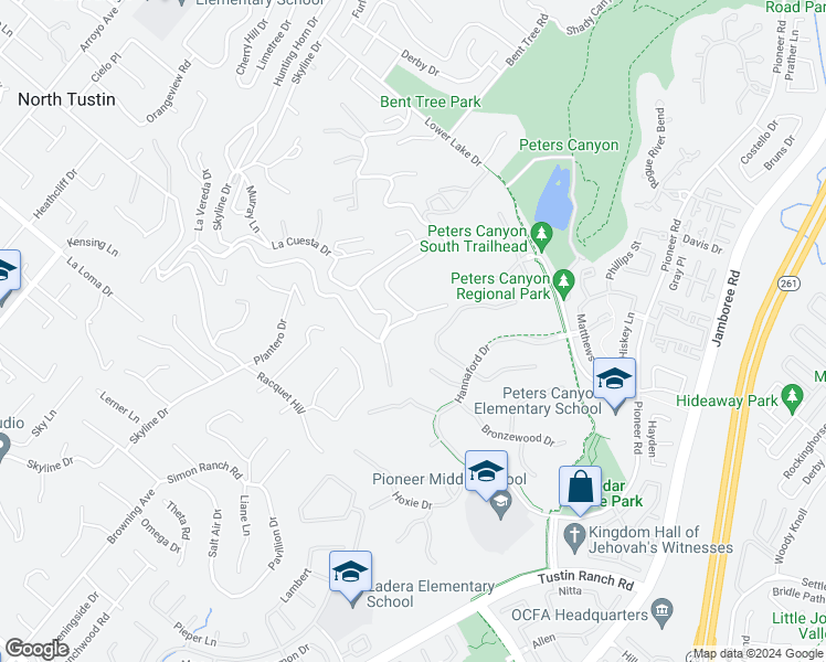 map of restaurants, bars, coffee shops, grocery stores, and more near 2211 East Lemon Heights Drive in Santa Ana