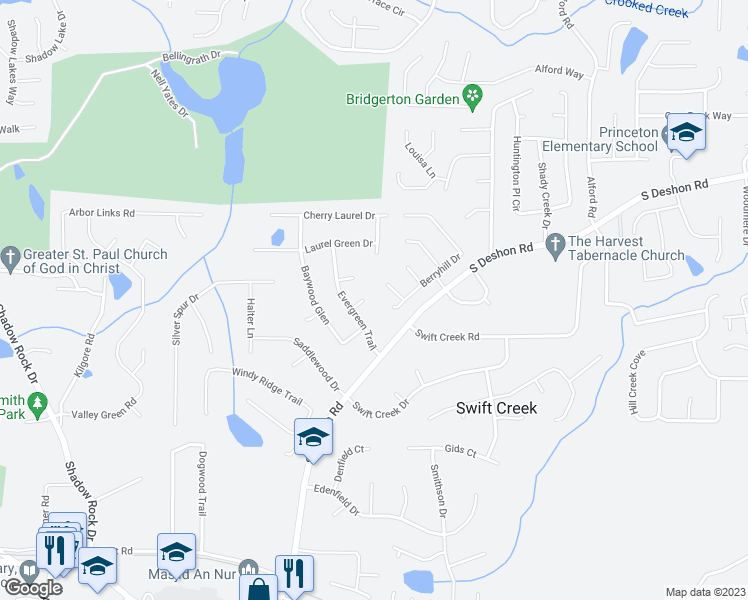 map of restaurants, bars, coffee shops, grocery stores, and more near 6387 Seths Way in Lithonia