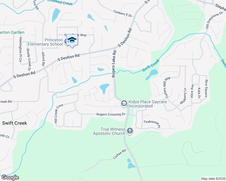 map of restaurants, bars, coffee shops, grocery stores, and more near 1529 Rogers Preserve Road in Lithonia