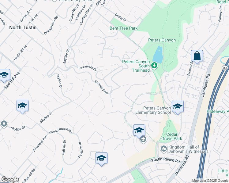 map of restaurants, bars, coffee shops, grocery stores, and more near 2211 East Lemon Heights Drive in Santa Ana