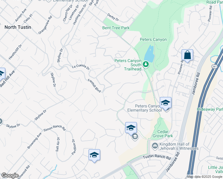 map of restaurants, bars, coffee shops, grocery stores, and more near 2211 East Lemon Heights Drive in Santa Ana