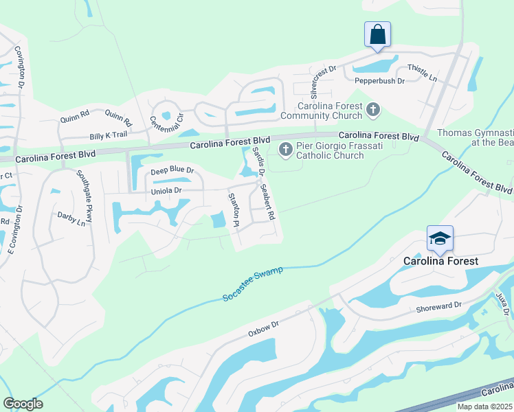 map of restaurants, bars, coffee shops, grocery stores, and more near 805 Sheridan Road in Myrtle Beach