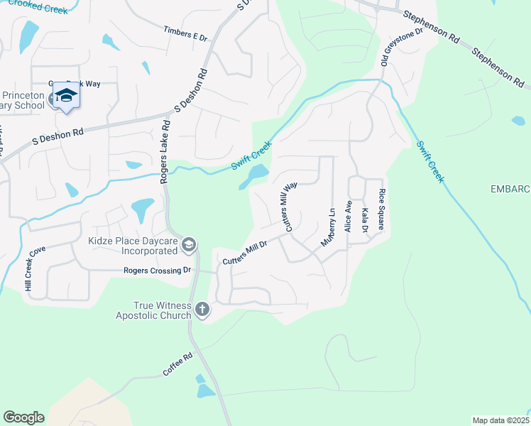 map of restaurants, bars, coffee shops, grocery stores, and more near 1283 Live Oak Terrace in Lithonia