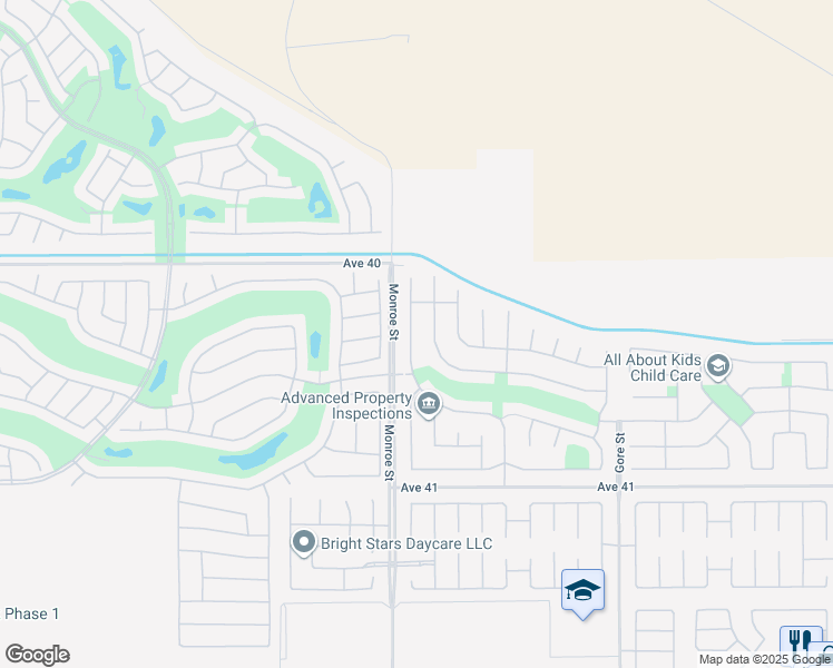 map of restaurants, bars, coffee shops, grocery stores, and more near 40324 Catania Court in Indio