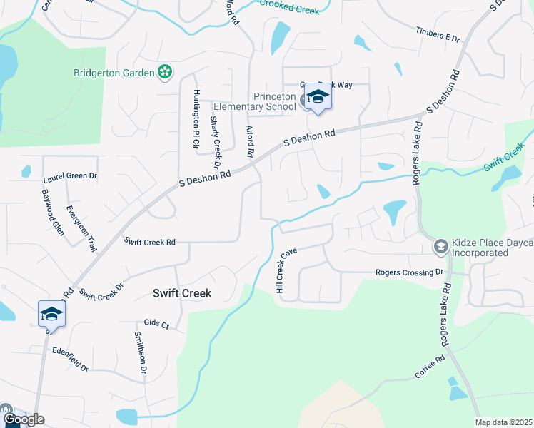 map of restaurants, bars, coffee shops, grocery stores, and more near 1260 Regal Heights Drive in Lithonia