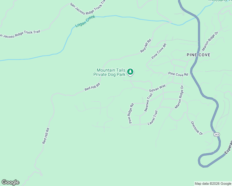 map of restaurants, bars, coffee shops, grocery stores, and more near 52300 Sylvan Way in Idyllwild-Pine Cove