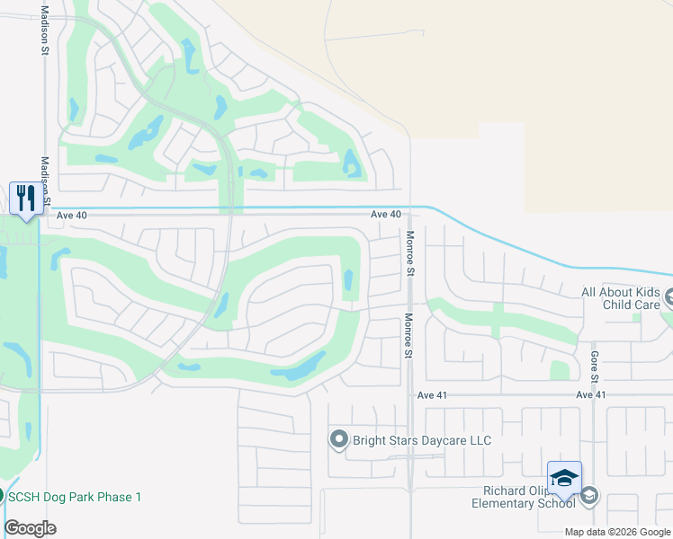 map of restaurants, bars, coffee shops, grocery stores, and more near 40314 Camino El Destino in Indio