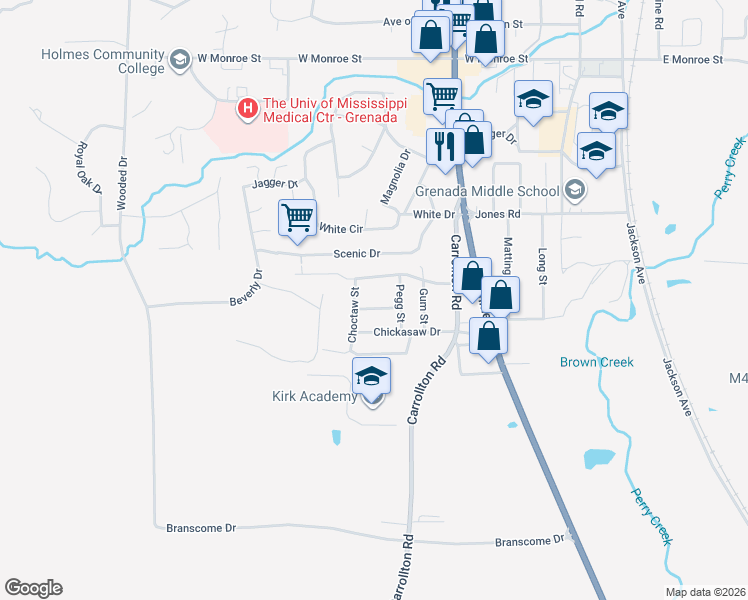 map of restaurants, bars, coffee shops, grocery stores, and more near 746 Seminole Avenue in Grenada