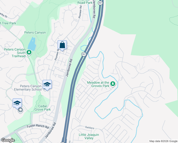 map of restaurants, bars, coffee shops, grocery stores, and more near 60 Steeplechase in Irvine