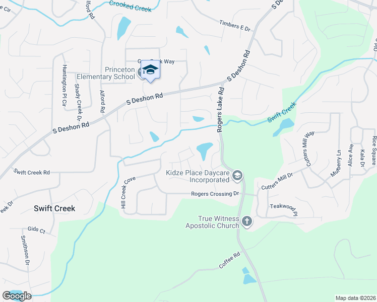 map of restaurants, bars, coffee shops, grocery stores, and more near 6878 Gallier Street in Lithonia