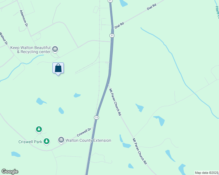 map of restaurants, bars, coffee shops, grocery stores, and more near Mount Paran Church Road in Monroe