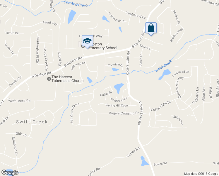 map of restaurants, bars, coffee shops, grocery stores, and more near 6959 Rogers Point in Lithonia