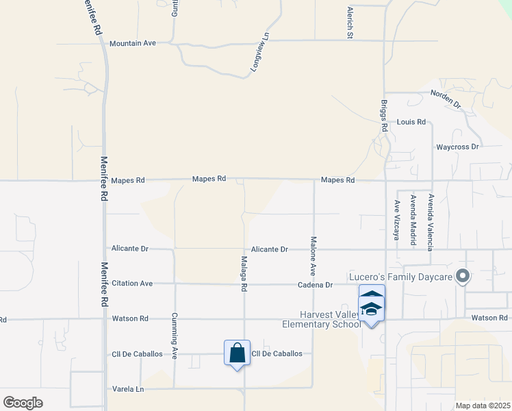 map of restaurants, bars, coffee shops, grocery stores, and more near 29852 Patelli Way in Romoland