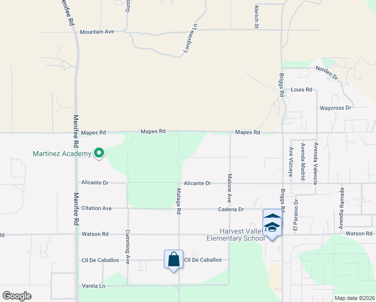 map of restaurants, bars, coffee shops, grocery stores, and more near 29580 Patelli Way in Menifee