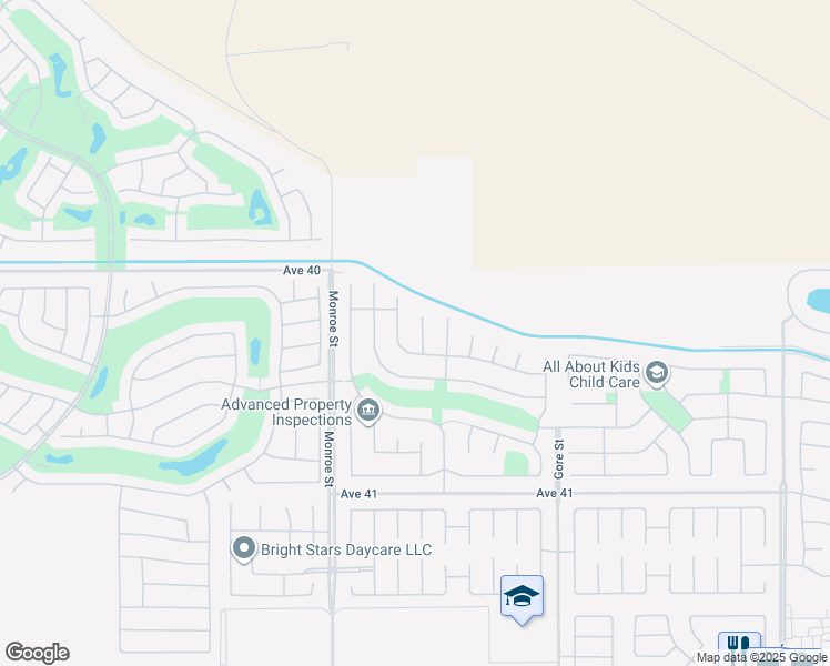 map of restaurants, bars, coffee shops, grocery stores, and more near 82192 Sardinia Road in Indio
