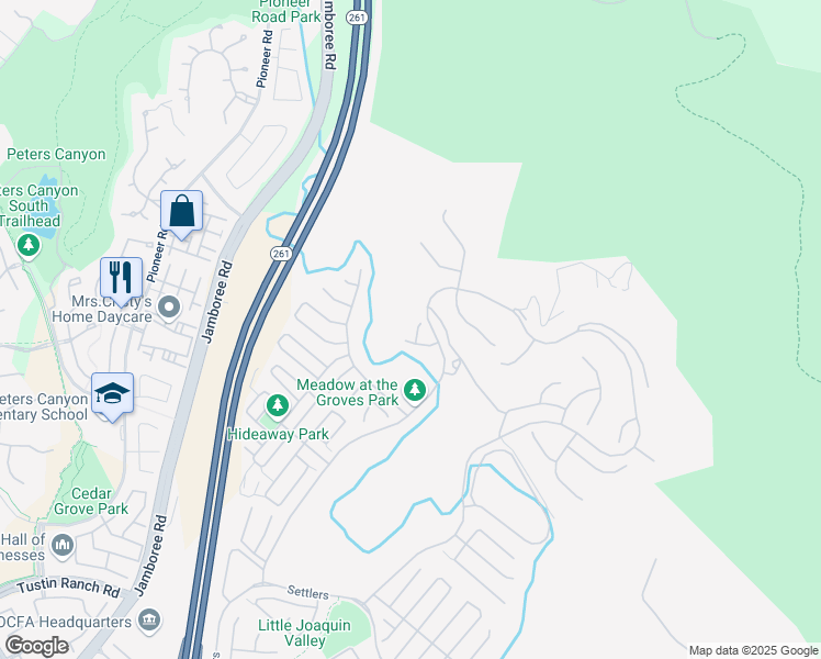 map of restaurants, bars, coffee shops, grocery stores, and more near 107 Gypsum in Irvine